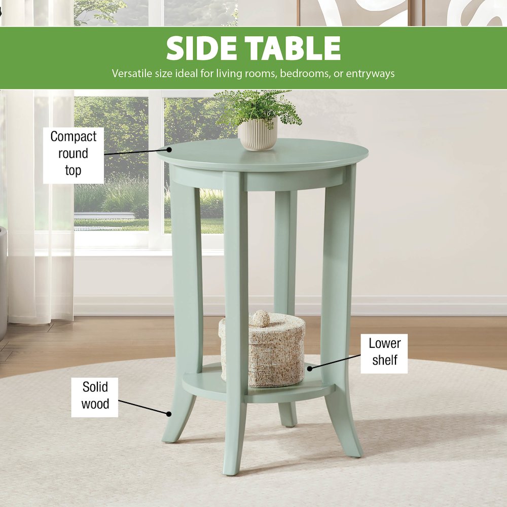 Golden Side Table in Sage Green Wood Finish. Picture 11