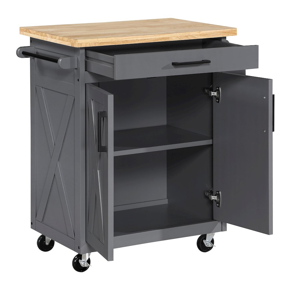 Bolten Kitchen Cart in Grey Finish. Picture 7