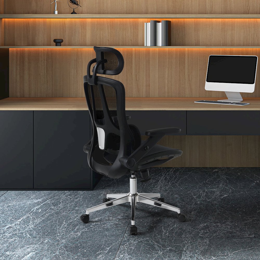 Black Matrix Seat and Back Manager’s Chair, Adjustable Headrest. Picture 4