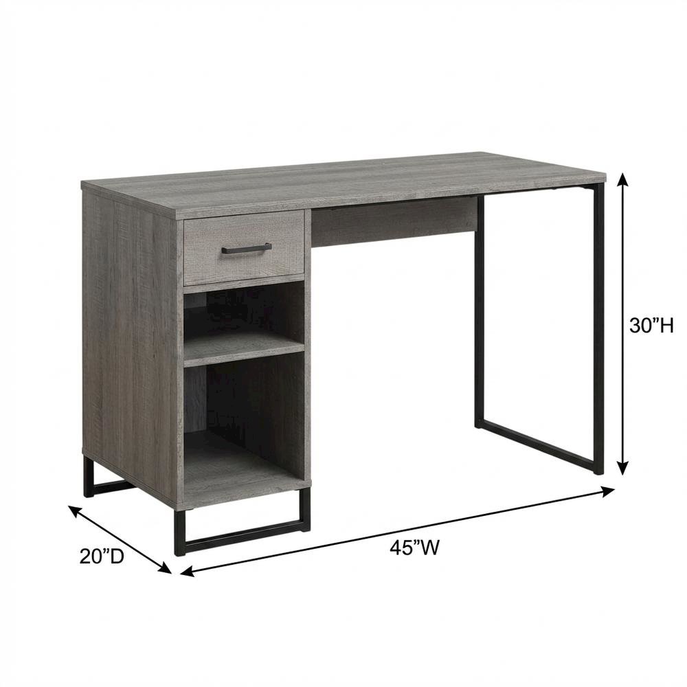 Wooden Desk with Hutch in Natural Finish for Home Office. Picture 7