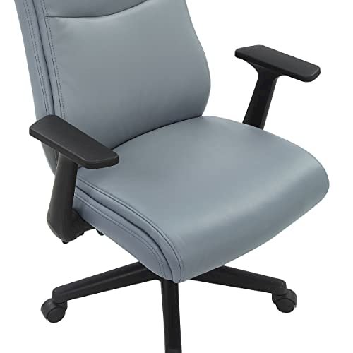 Mid-Back Managers Chair with Flip Up Arms in Charcoal Grey Faux Leather. Picture 10