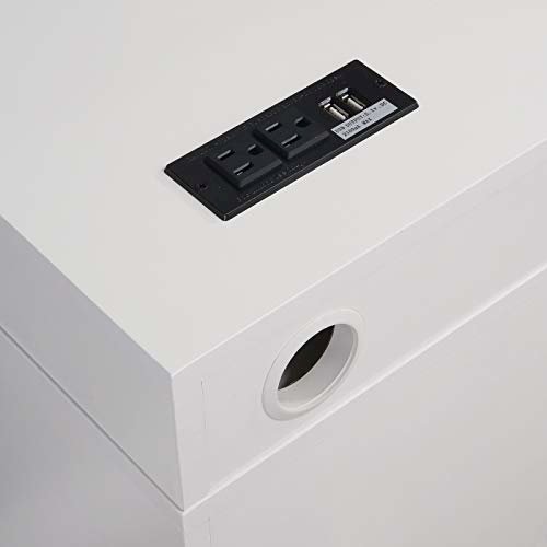 Ravel 47"W Desk with Storage in White Finish KD, RV9848-WH. Picture 10