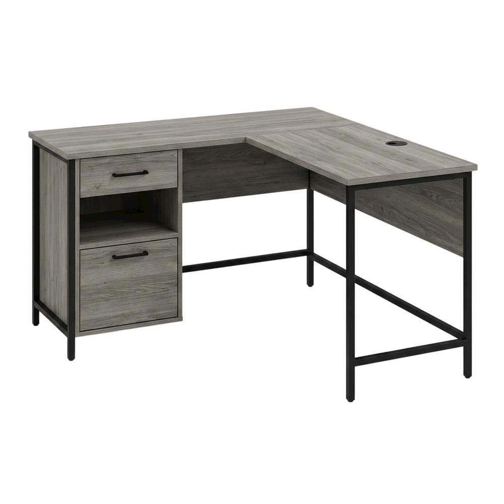 Wooden Desk with Hutch in Natural Finish, Spacious and Sturdy. Picture 1