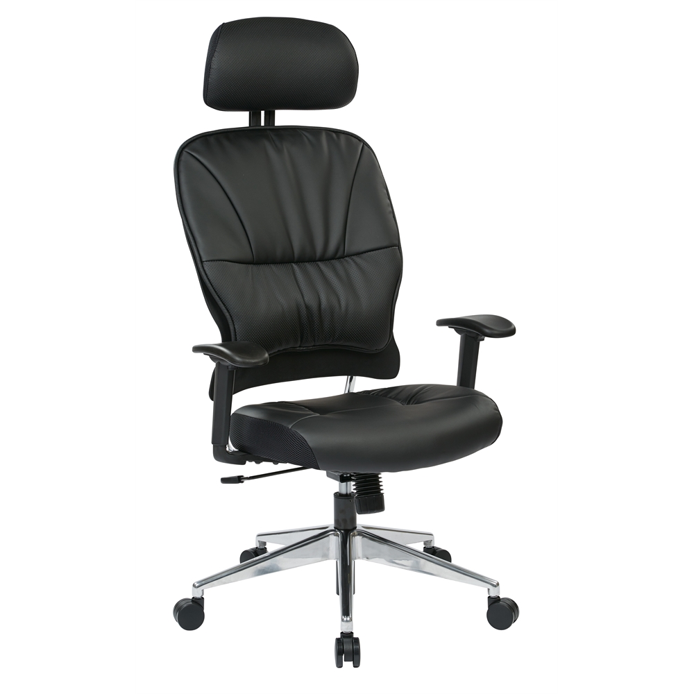 Black Bonded Leather Managers Chair. Picture 1
