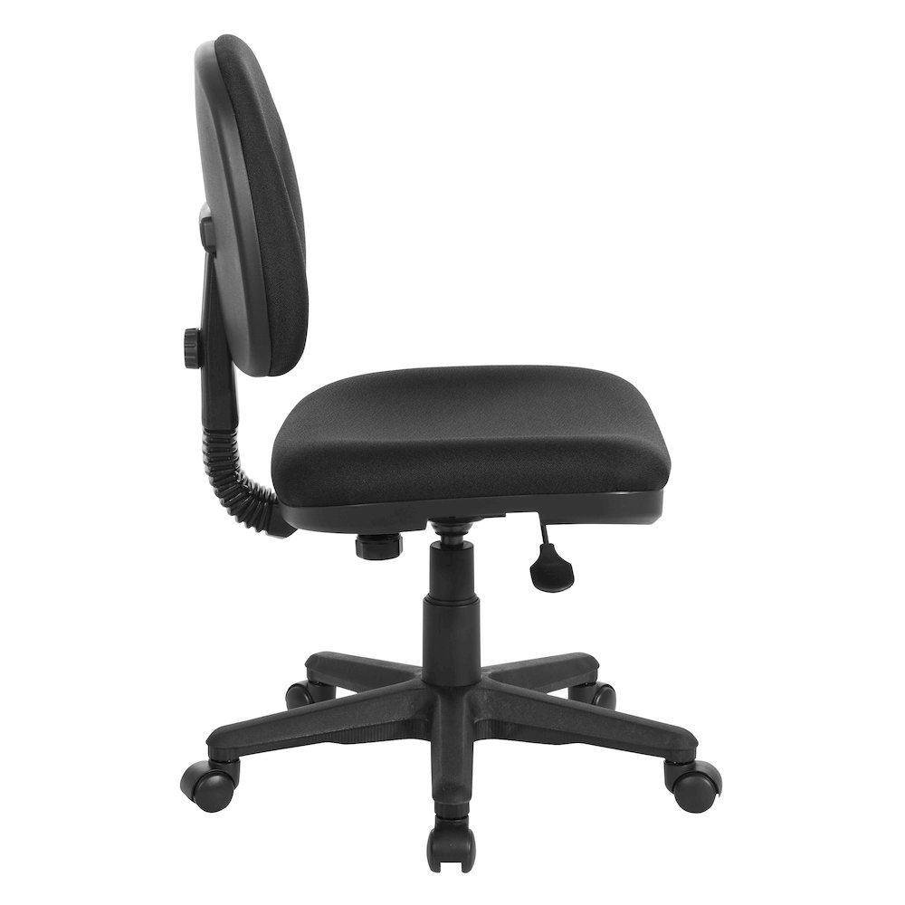 Sculptured Task Chair With Thick Padded Seat and Back in Icon black Fabric. Picture 3