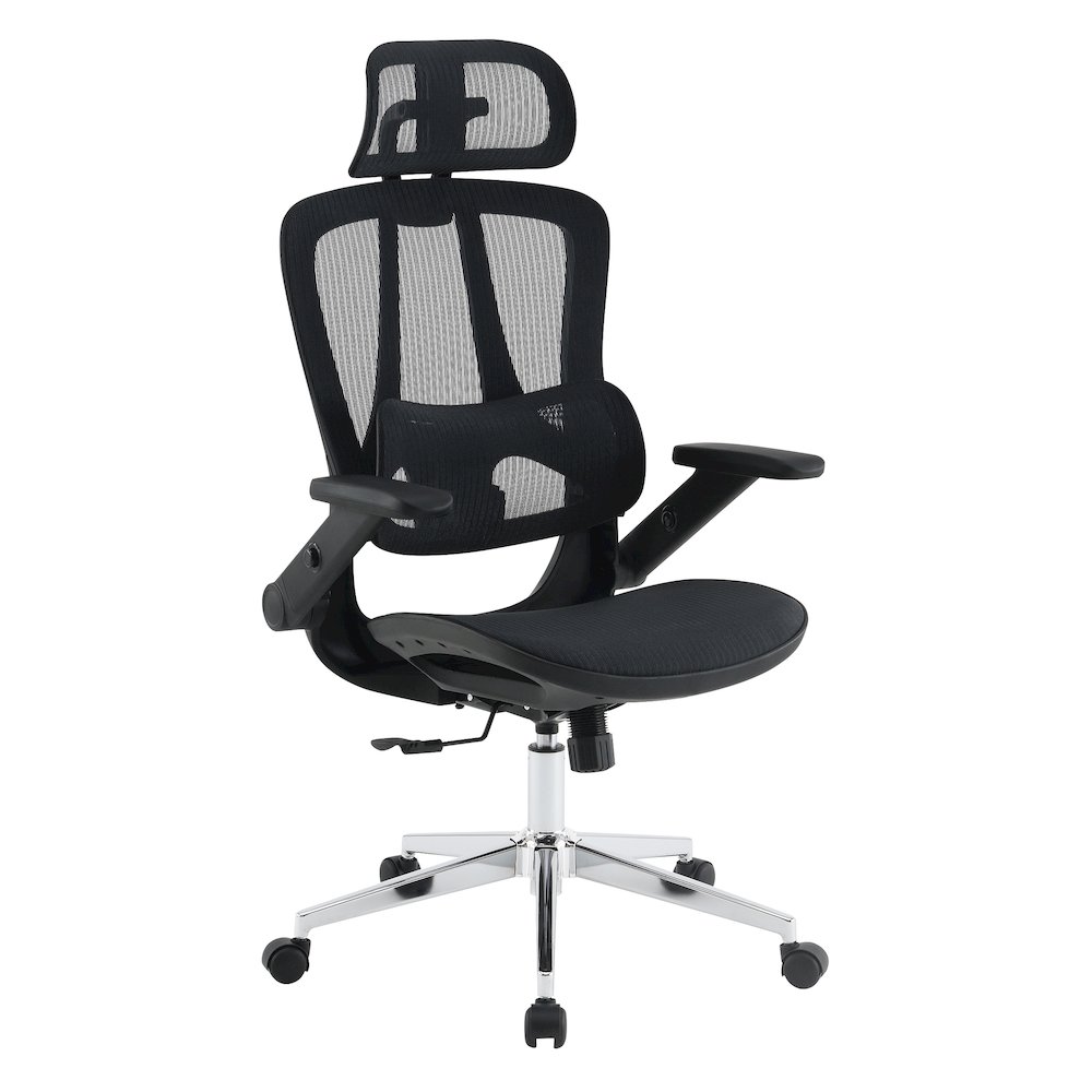 Black Matrix Seat and Back Manager’s Chair, Adjustable Headrest. Picture 1
