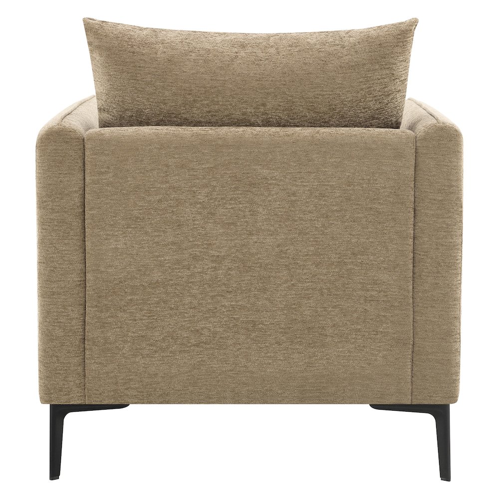 Newhaven Accent Chair in Taupe Fabric with Black Metal Legs. Picture 7