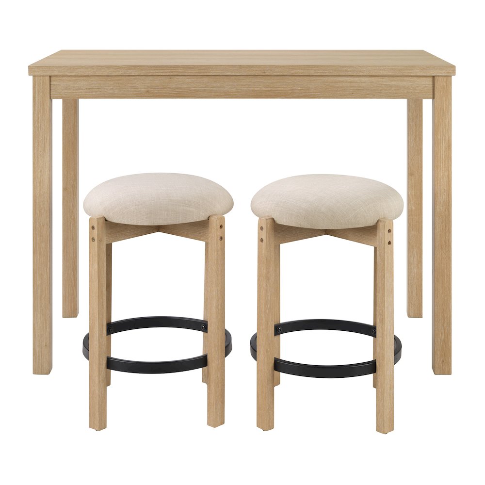 Melissa 3-PC  Counter Height Table Dining Set with Power, 2 Stools. Picture 3