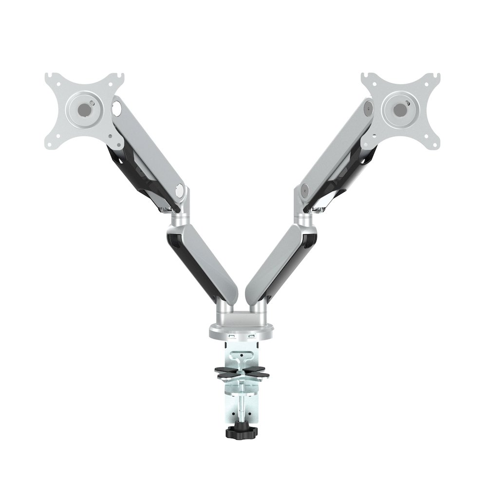 Double Monitor Arm 17"-30" in Silver Finish, A2MAD1730-SV. Picture 1