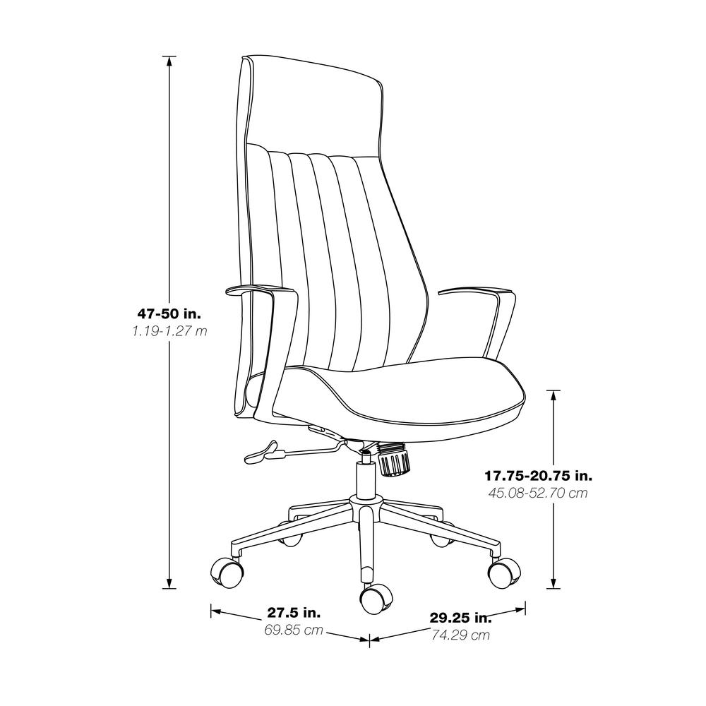 High Back Antimicrobial Fabric Chair with Fixed Padded Aluminum Arms & Chrome Base in Dillon Black. Picture 3