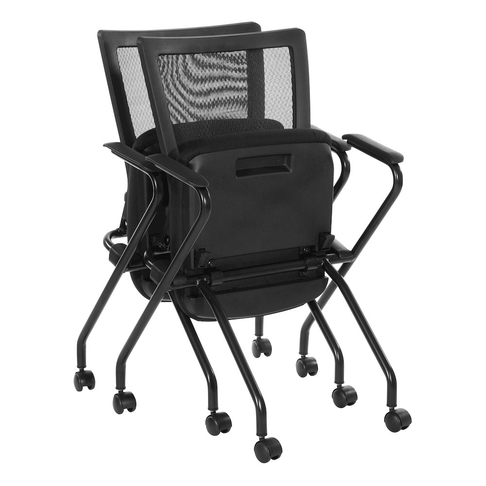 PU Padded Back Soft-Flex Frame with Breathable Progrid Mesh Back Folding Chair. Picture 2
