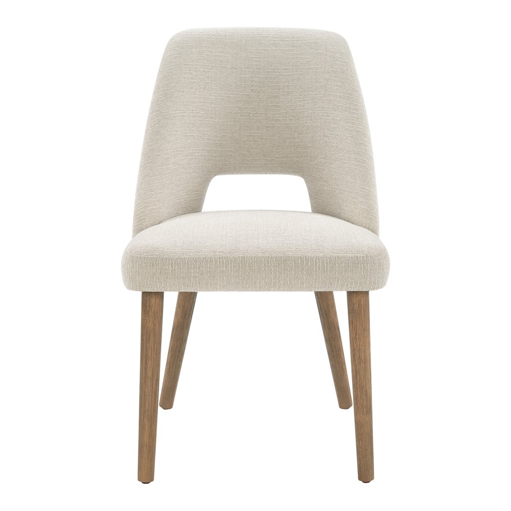 Ralston Dining Chair in Linen Fabric with Medium Oak Legs 2-Pack. Picture 3