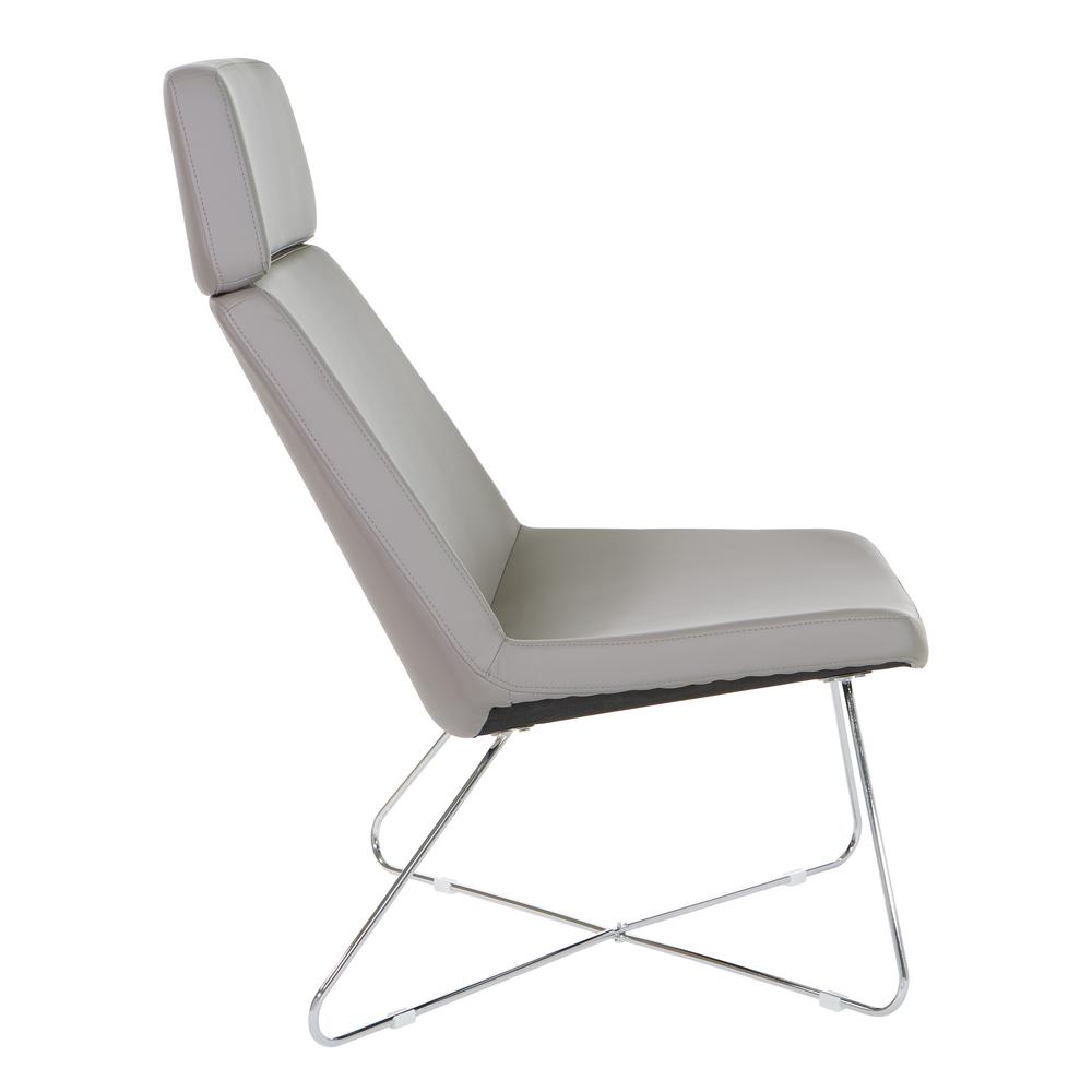 Geena Guest Chair in Dillon Stratus with Chrome Sled Base, GNA50400-R103. Picture 3