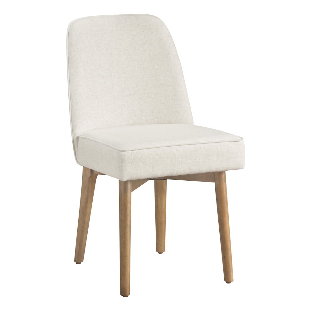Jada Dining Chair 2-Pack in Linen Fabric with Oak Finish Wood. Picture 2