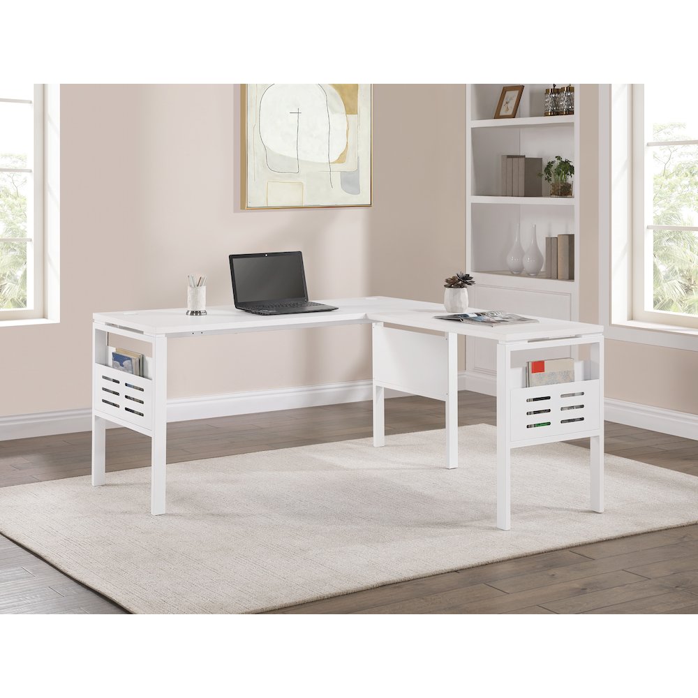 60" L-Desk with Storage. Picture 5