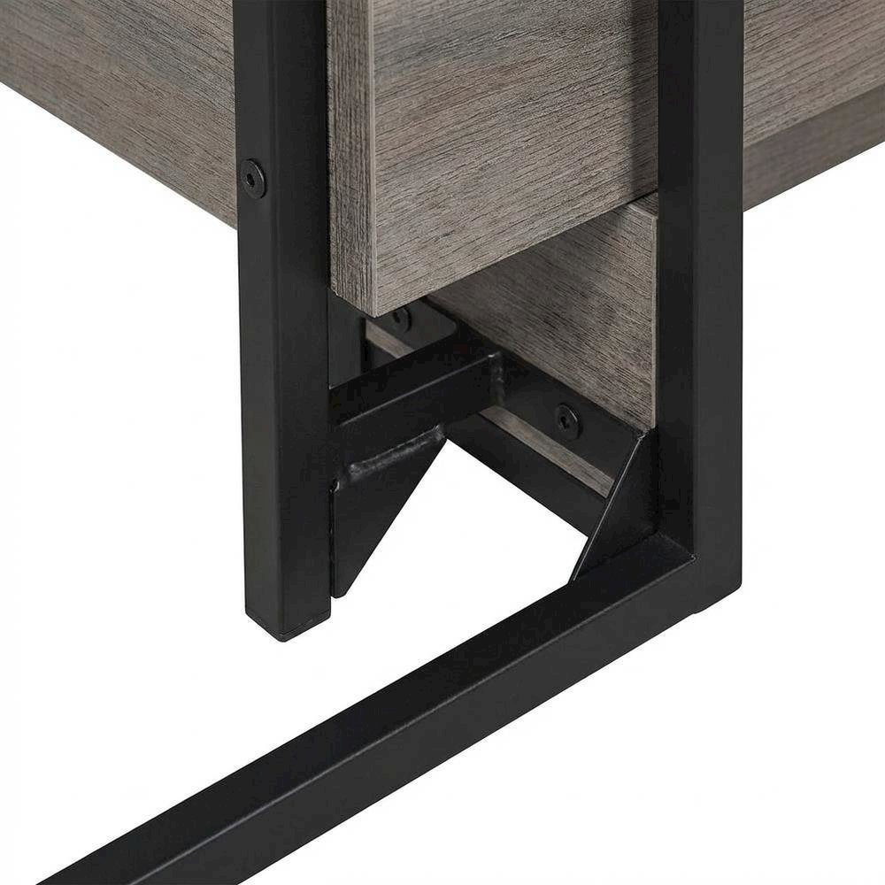 Wooden Desk with Hutch in Natural Finish, Spacious and Sturdy. Picture 6