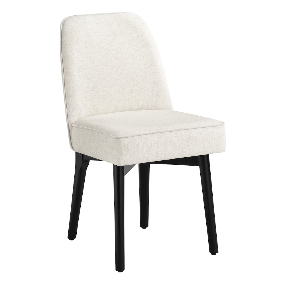 Jada Dining Chair 2-Pack in Linen Fabric with Black Finish Wood. Picture 2