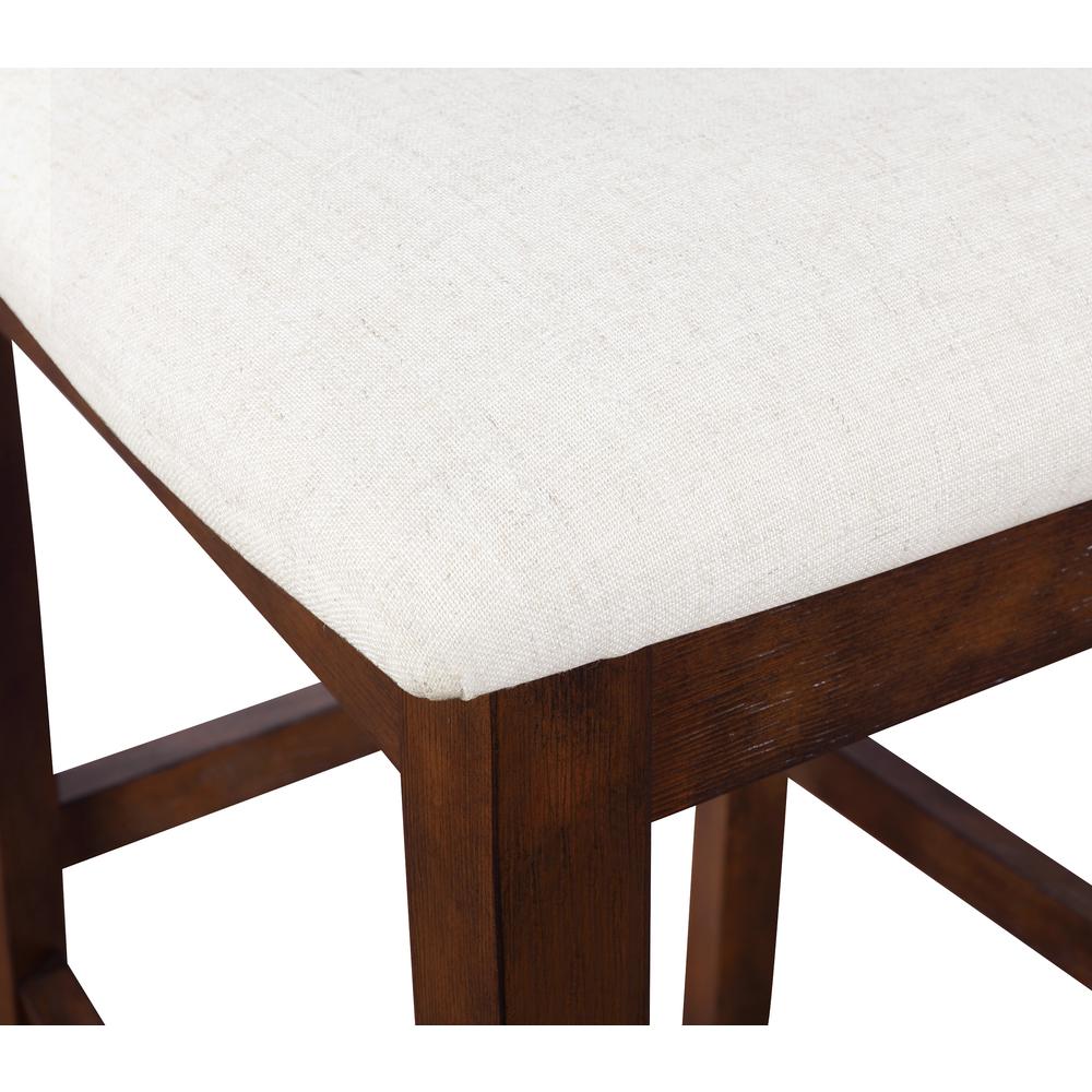 Walden 24" Cane Back Stool 2pk, Linen / Burnt Brown. Picture 9