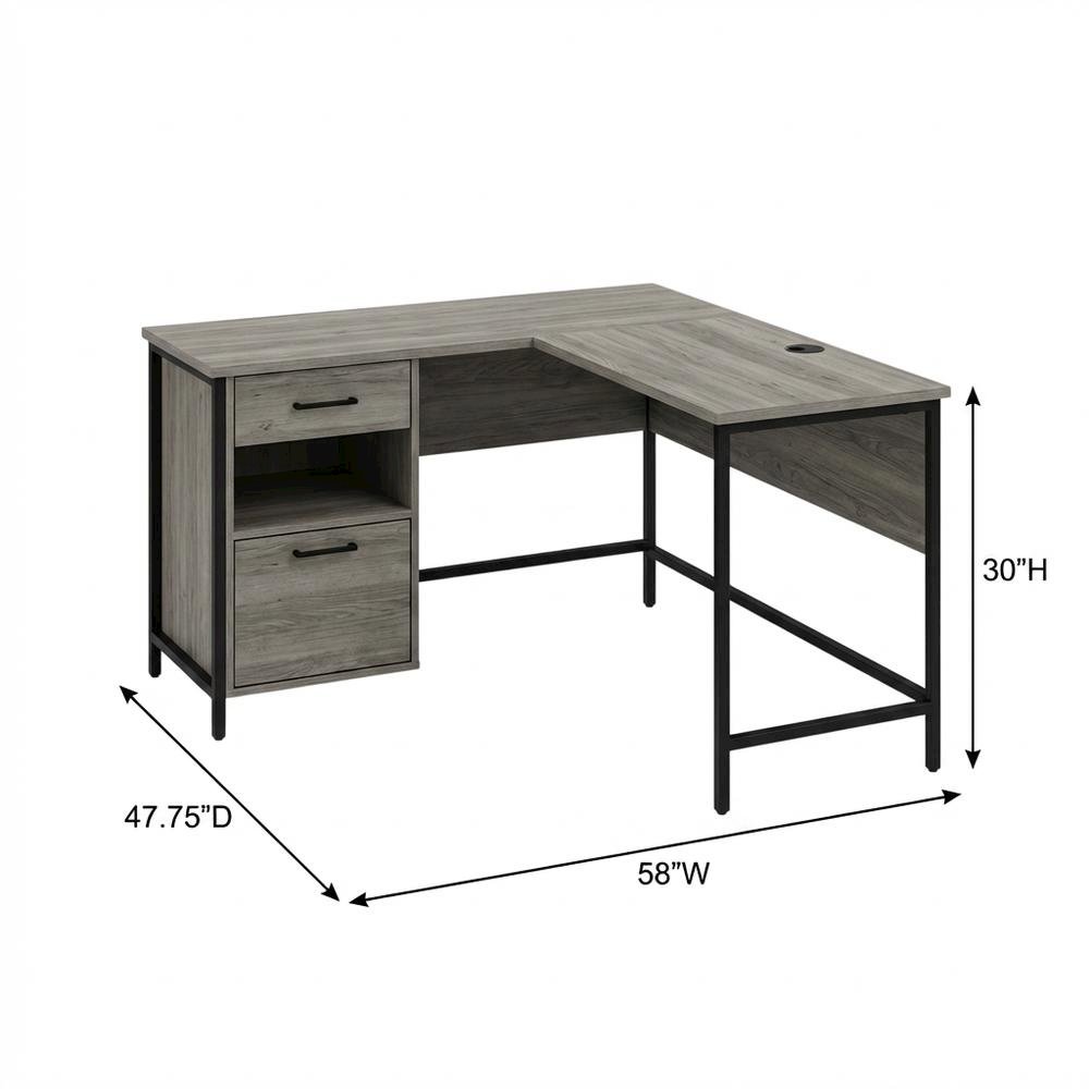 Wooden Desk with Hutch in Natural Finish, Spacious and Sturdy. Picture 7