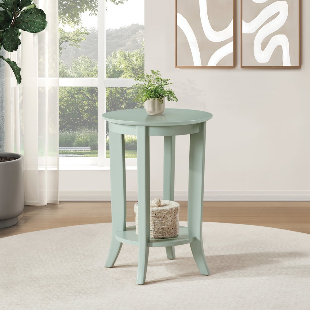 Golden Side Table in Sage Green Wood Finish. Picture 7