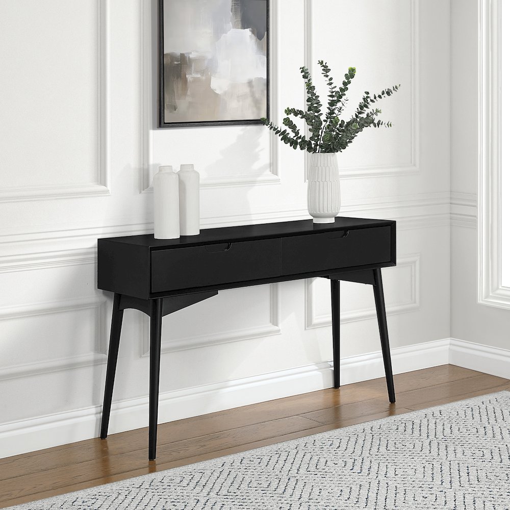 Copenhagen Console Table in Black Finish. Picture 8