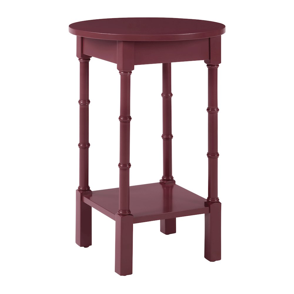 Golden Side Table in Maroon Wood Finish. Picture 1