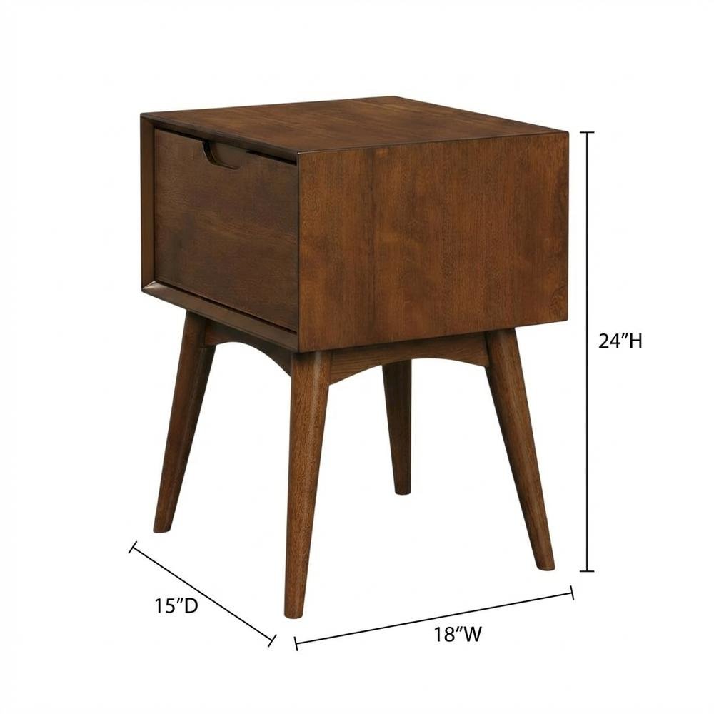 Walnut Accent Table With Drawer For Living Room And Office Spaces. Picture 7