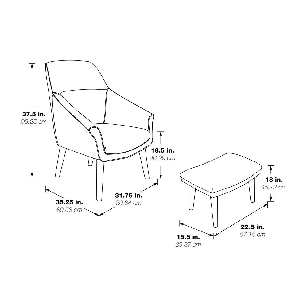 Waneta Chair and Ottoman. Picture 5