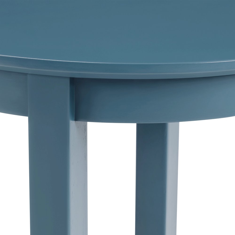 Golden Side Table in Blue Wood Finish. Picture 8