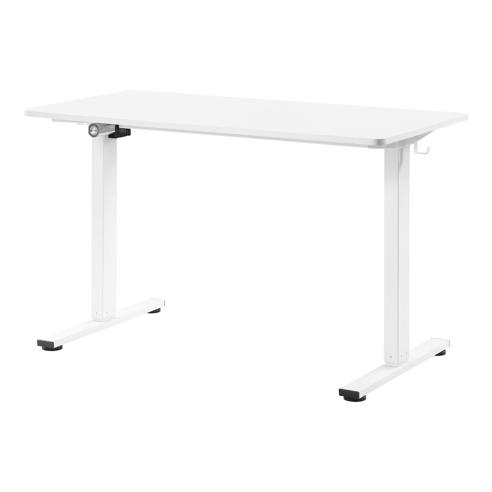 Primo 48"W Sit to Stand Electric Height Adjustable Desk in White Finish. Picture 5