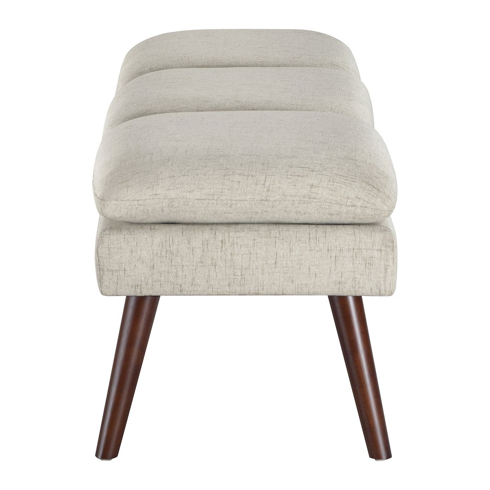 Amanda 54" Mid-Century Bench in Linen Fabric. Picture 3