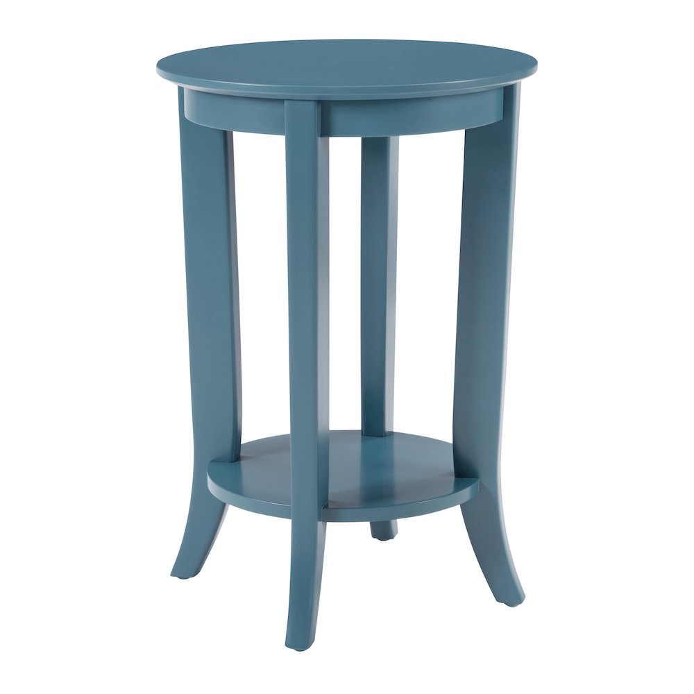 Golden Side Table in Blue Wood Finish. Picture 5