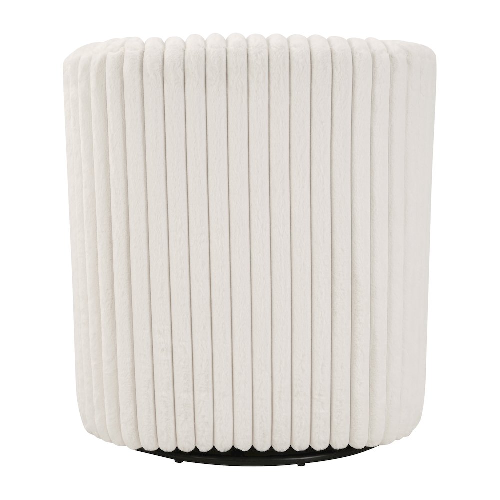Lucia Swivel Chair in White Cord Fur Fabric. Picture 5