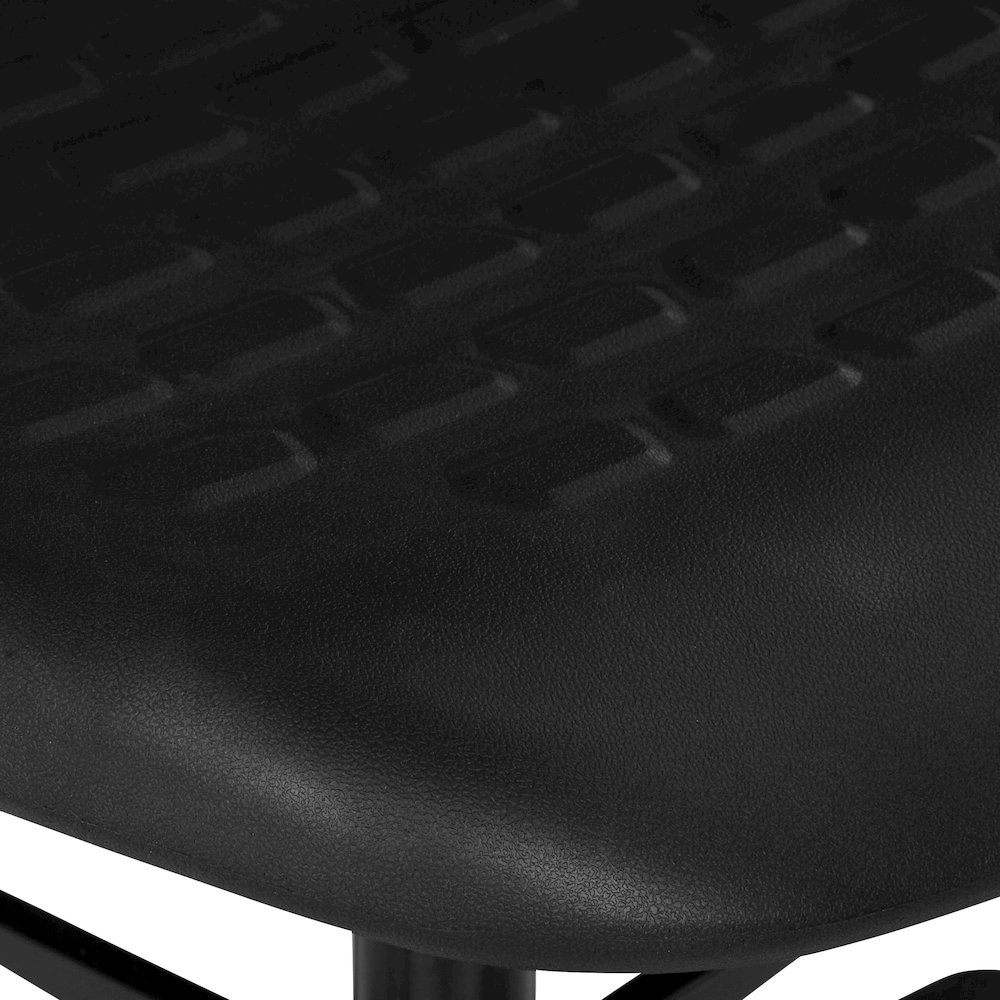Black Self Skinned Urethane Intermediate Drafting Chair With Adjustable Black. Picture 8