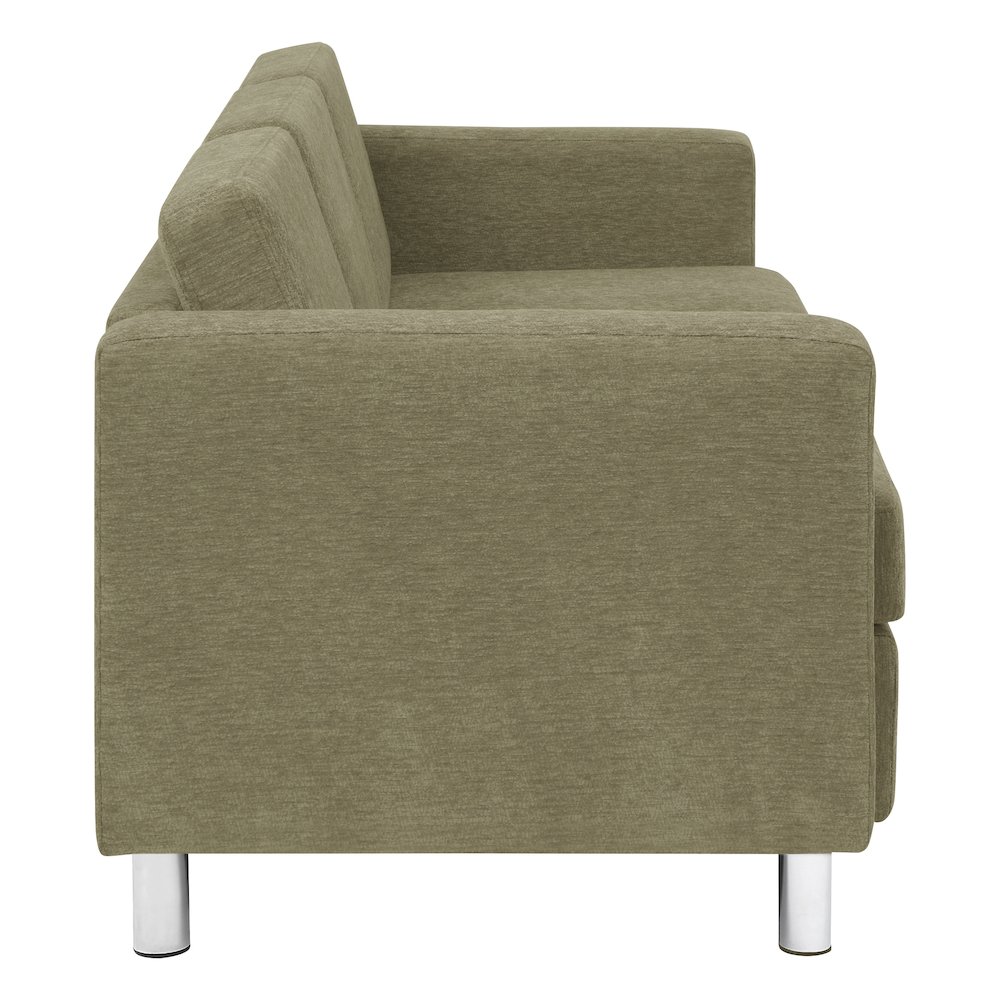 Pacific Sofa in Sea Green Fabric with Chrome Legs. Picture 5