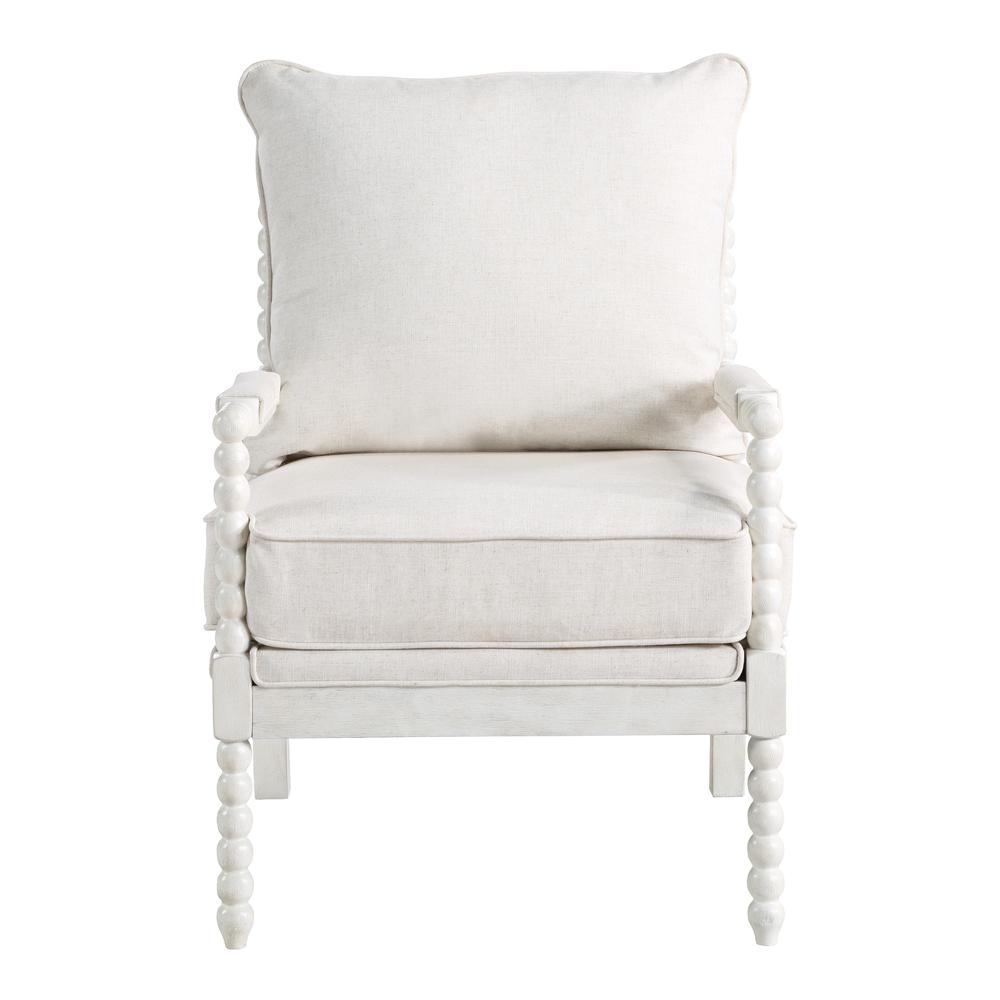 Kaylee Spindle Chair in Linen Fabric with White Frame, KLE-L32. Picture 3