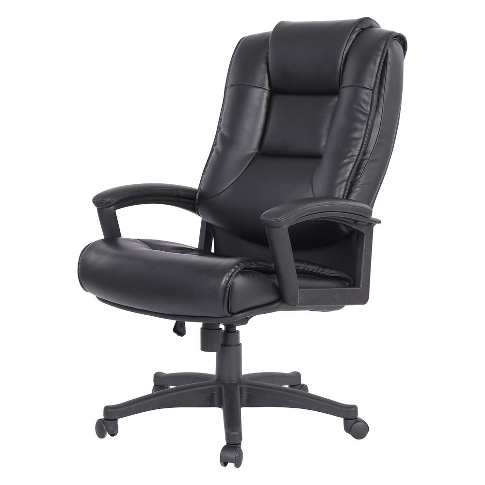 High Back Bonded Lthr Chair, Black. Picture 2