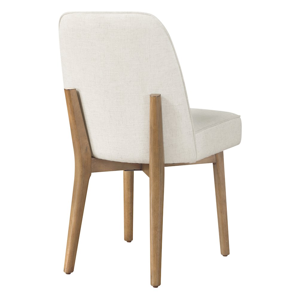 Jada Dining Chair 2-Pack in Linen Fabric with Oak Finish Wood. Picture 6