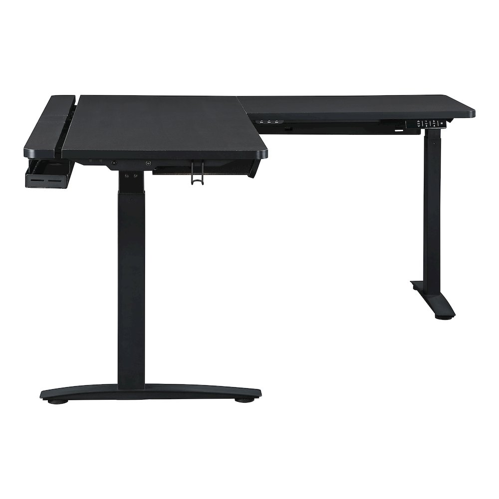Kilo L-Shape Electric Lift Gaming Desk in Grey Carbon Fiber Finish. Picture 3