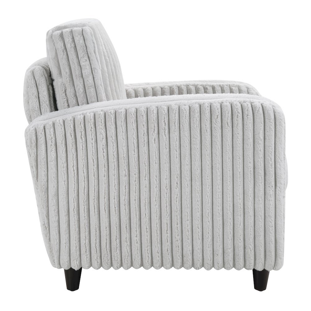 Venus Club Chair in Fog Cord Fabric and Dark Espresso Finish Legs. Picture 4