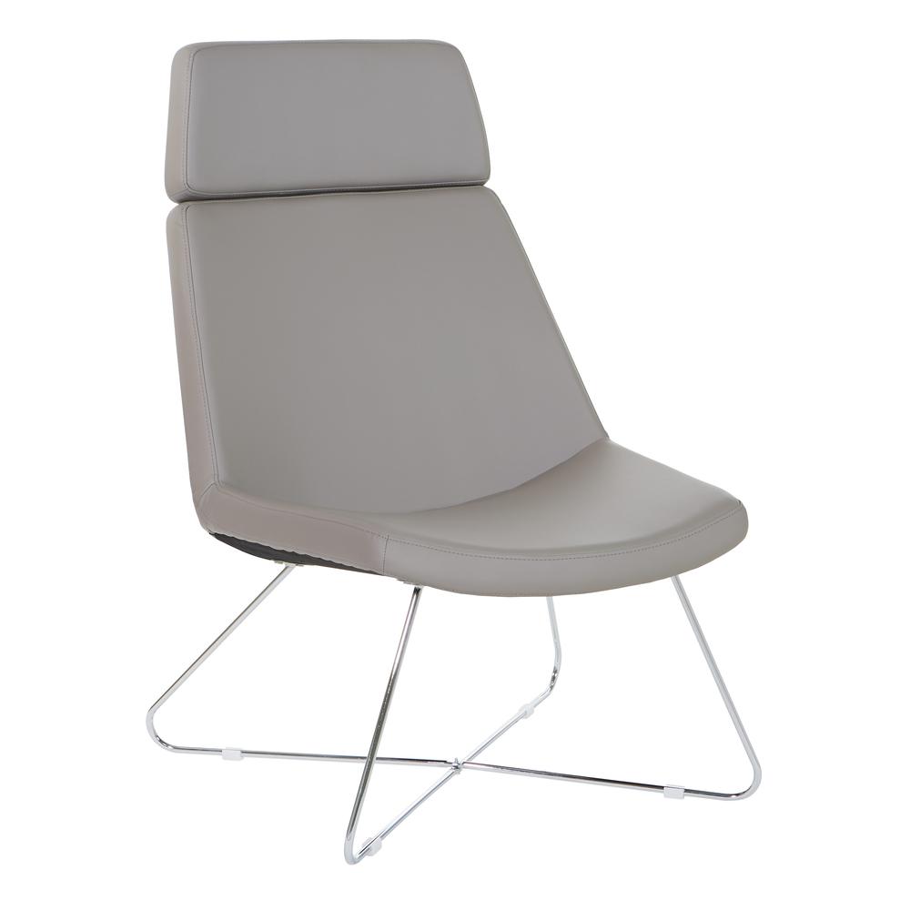 Geena Guest Chair in Dillon Stratus with Chrome Sled Base, GNA50400-R103. Picture 1