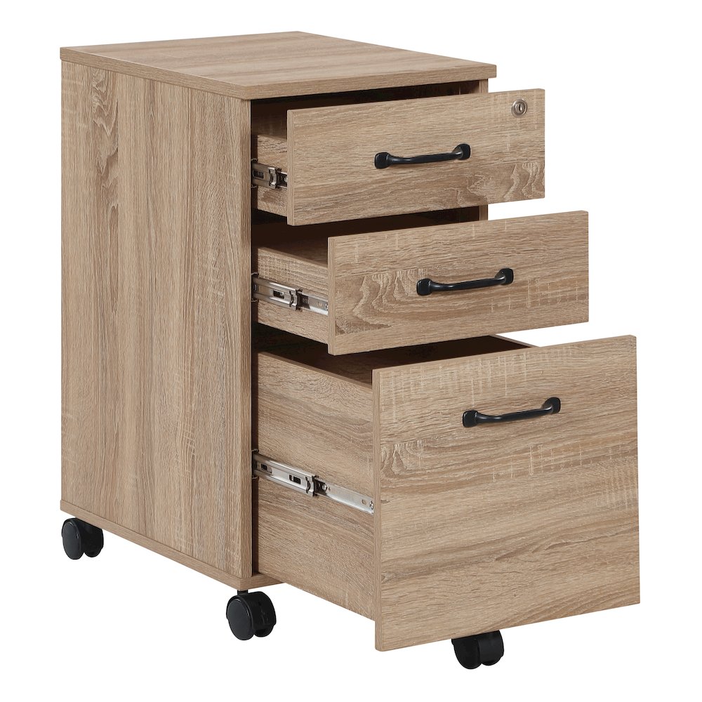 Ace 3 Drawer Mobile File in River Oak Finish. Picture 6
