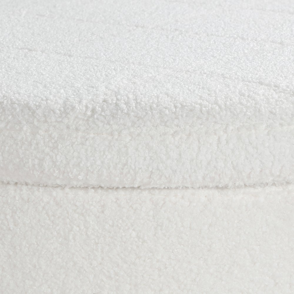 Baynes Storage Ottoman in Ivory Sherpa Fabric. Picture 6