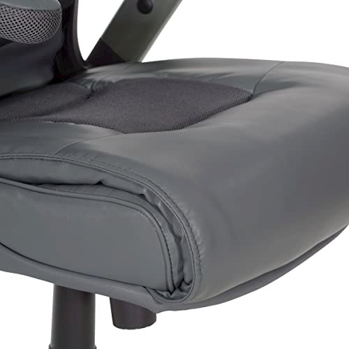 Exec Bonded Lthr Office Chair, Charcoal Grey / Titanium. Picture 11