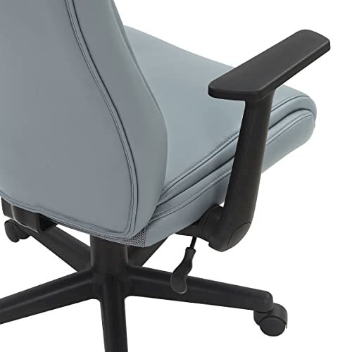 Mid-Back Managers Chair with Flip Up Arms in Charcoal Grey Faux Leather. Picture 11