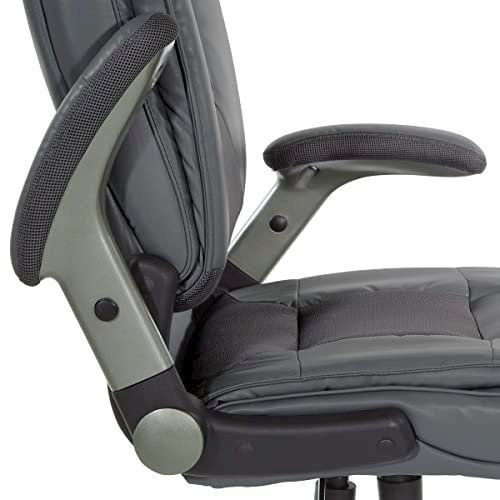 Exec Bonded Lthr Office Chair, Charcoal Grey / Titanium. Picture 10