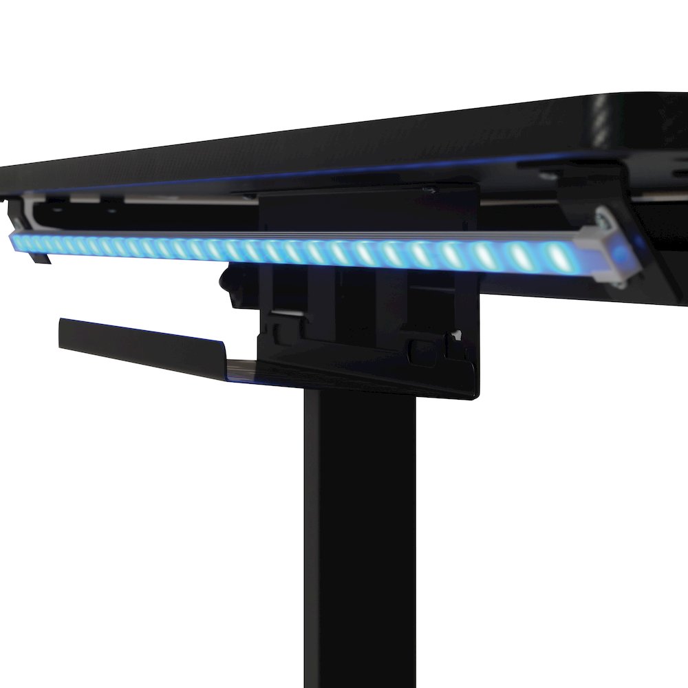 Primo 48" Electric Height Adjustable Gaming Desk in Black Carbon Fiber Finish. Picture 10