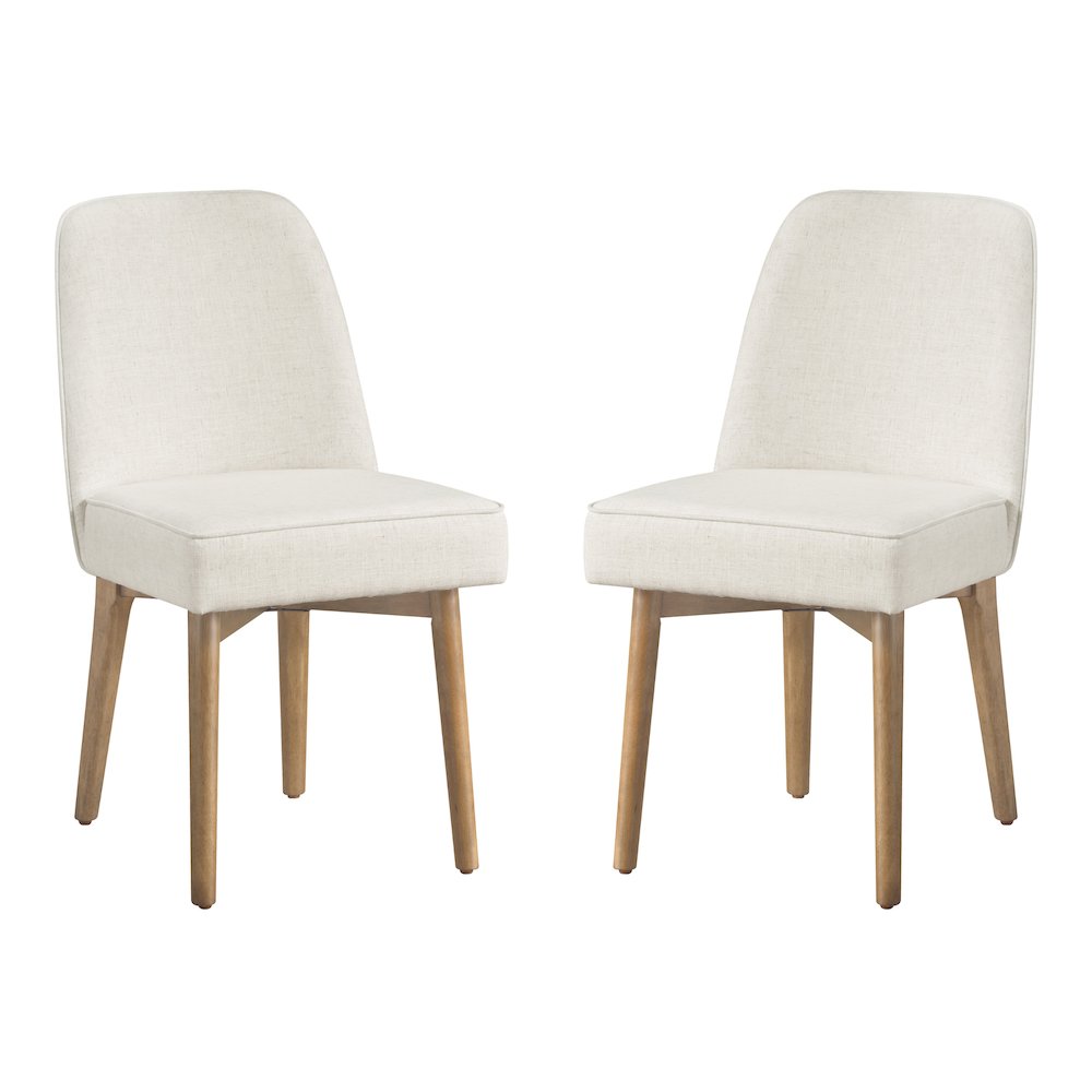 Jada Dining Chair 2-Pack in Linen Fabric with Oak Finish Wood. Picture 1