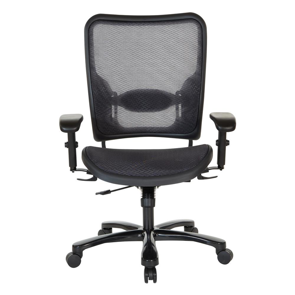 Air Grid Seat and Back Big & Tall Ergonomic Chair with Height Adjustable Lumbar Support, 2-Way Adjustable Arms and Industrial Steel Finish Base, 75-77A753. Picture 3