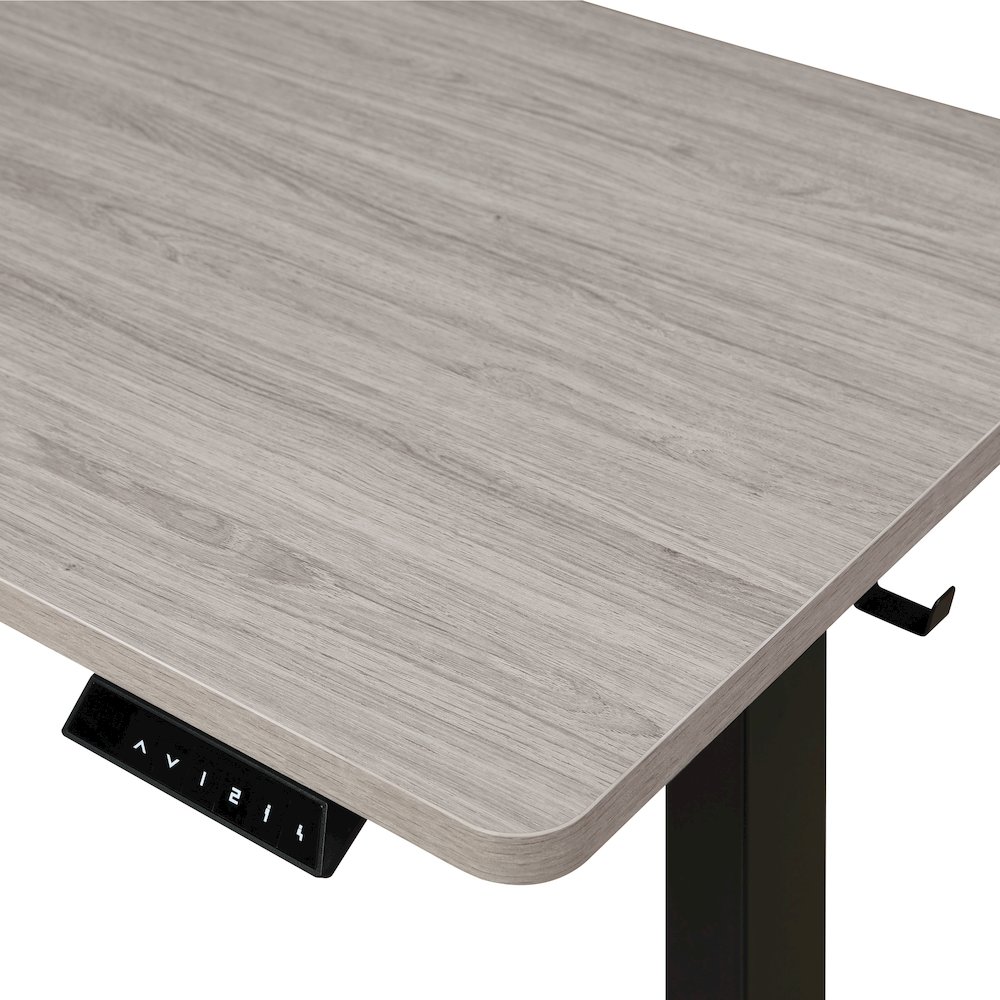 Primo 59"W Sit to Stand Electric Height Adjustable Desk With Light Grey Top. Picture 11